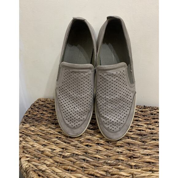 ECCO Mens Collin 2.0 Slip On Perf Leather Cut Out Detail Elastic Goring Grey 13 main image 10